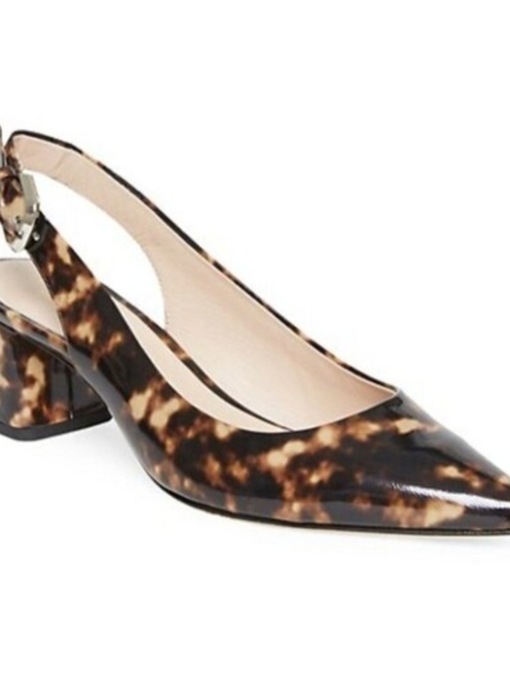 Kate Spade - New York Mikka, Tortoiseshell Patent Leather Slingback Pumps